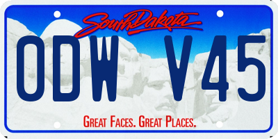 SD license plate 0DWV45