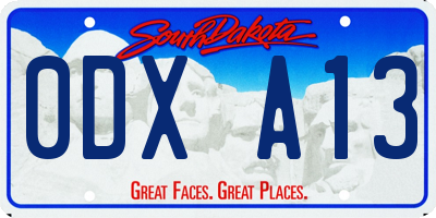 SD license plate 0DXA13