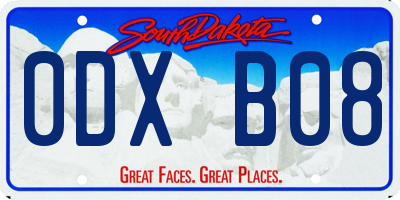 SD license plate 0DXB08