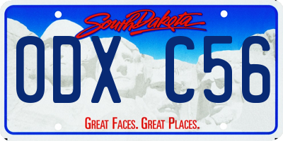 SD license plate 0DXC56