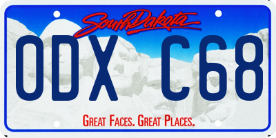 SD license plate 0DXC68