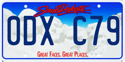 SD license plate 0DXC79