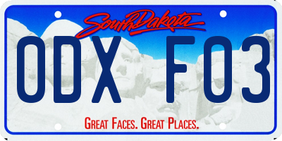SD license plate 0DXF03
