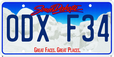 SD license plate 0DXF34