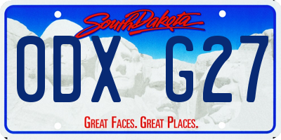 SD license plate 0DXG27