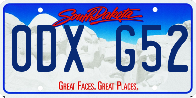 SD license plate 0DXG52