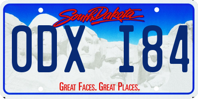 SD license plate 0DXI84
