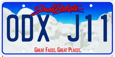 SD license plate 0DXJ11