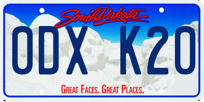SD license plate 0DXK20