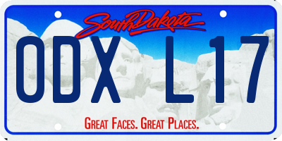 SD license plate 0DXL17