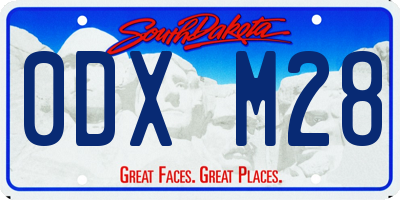 SD license plate 0DXM28