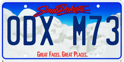 SD license plate 0DXM73