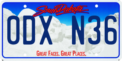 SD license plate 0DXN36