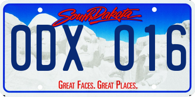 SD license plate 0DXO16