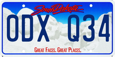 SD license plate 0DXQ34