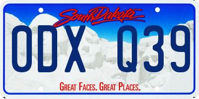 SD license plate 0DXQ39