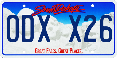 SD license plate 0DXX26