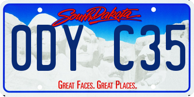 SD license plate 0DYC35