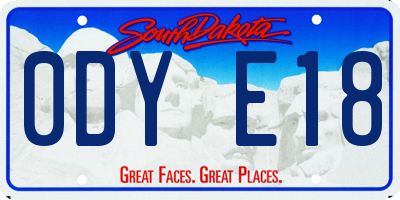 SD license plate 0DYE18
