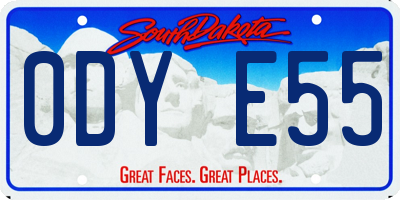 SD license plate 0DYE55