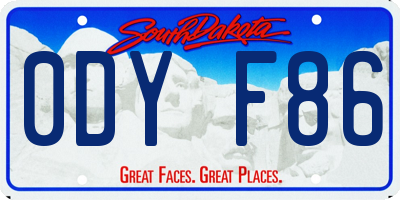 SD license plate 0DYF86