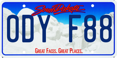 SD license plate 0DYF88