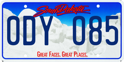 SD license plate 0DYO85