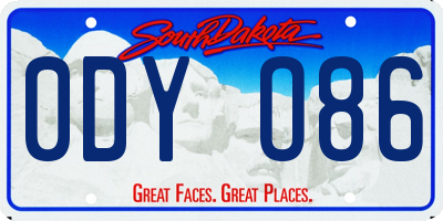 SD license plate 0DYO86