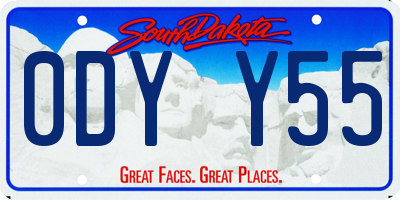 SD license plate 0DYY55