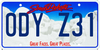 SD license plate 0DYZ31
