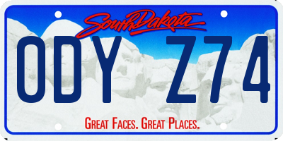 SD license plate 0DYZ74