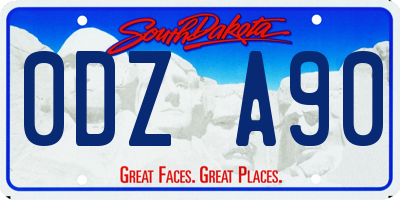 SD license plate 0DZA90