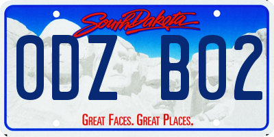 SD license plate 0DZB02