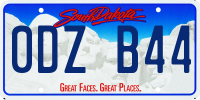 SD license plate 0DZB44
