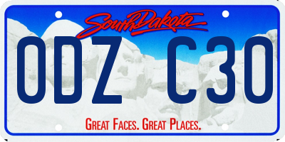 SD license plate 0DZC30