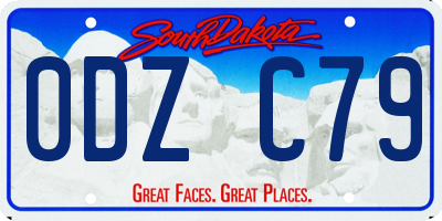 SD license plate 0DZC79