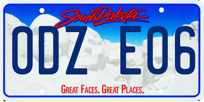 SD license plate 0DZE06
