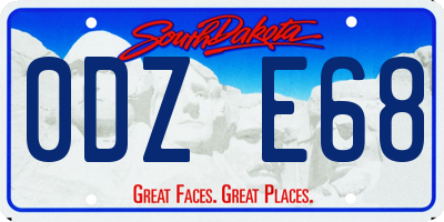 SD license plate 0DZE68