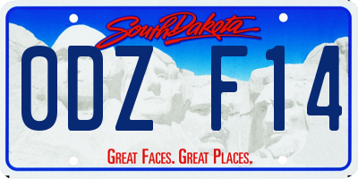 SD license plate 0DZF14