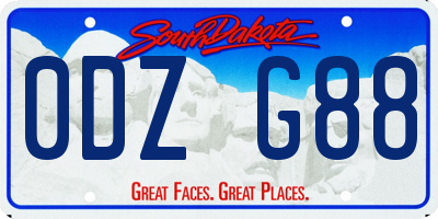 SD license plate 0DZG88