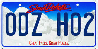 SD license plate 0DZH02