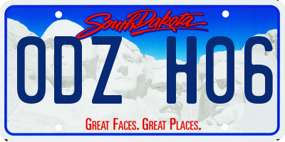 SD license plate 0DZH06