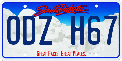 SD license plate 0DZH67