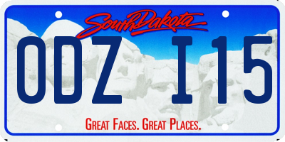 SD license plate 0DZI15