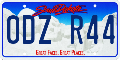 SD license plate 0DZR44