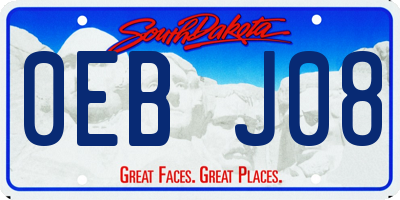 SD license plate 0EBJ08