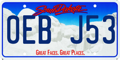 SD license plate 0EBJ53