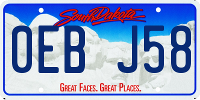 SD license plate 0EBJ58