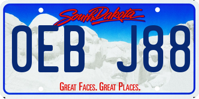 SD license plate 0EBJ88