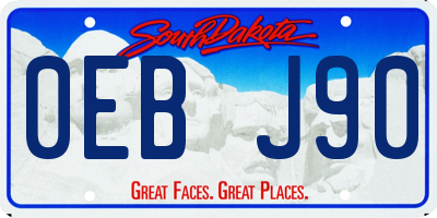 SD license plate 0EBJ90